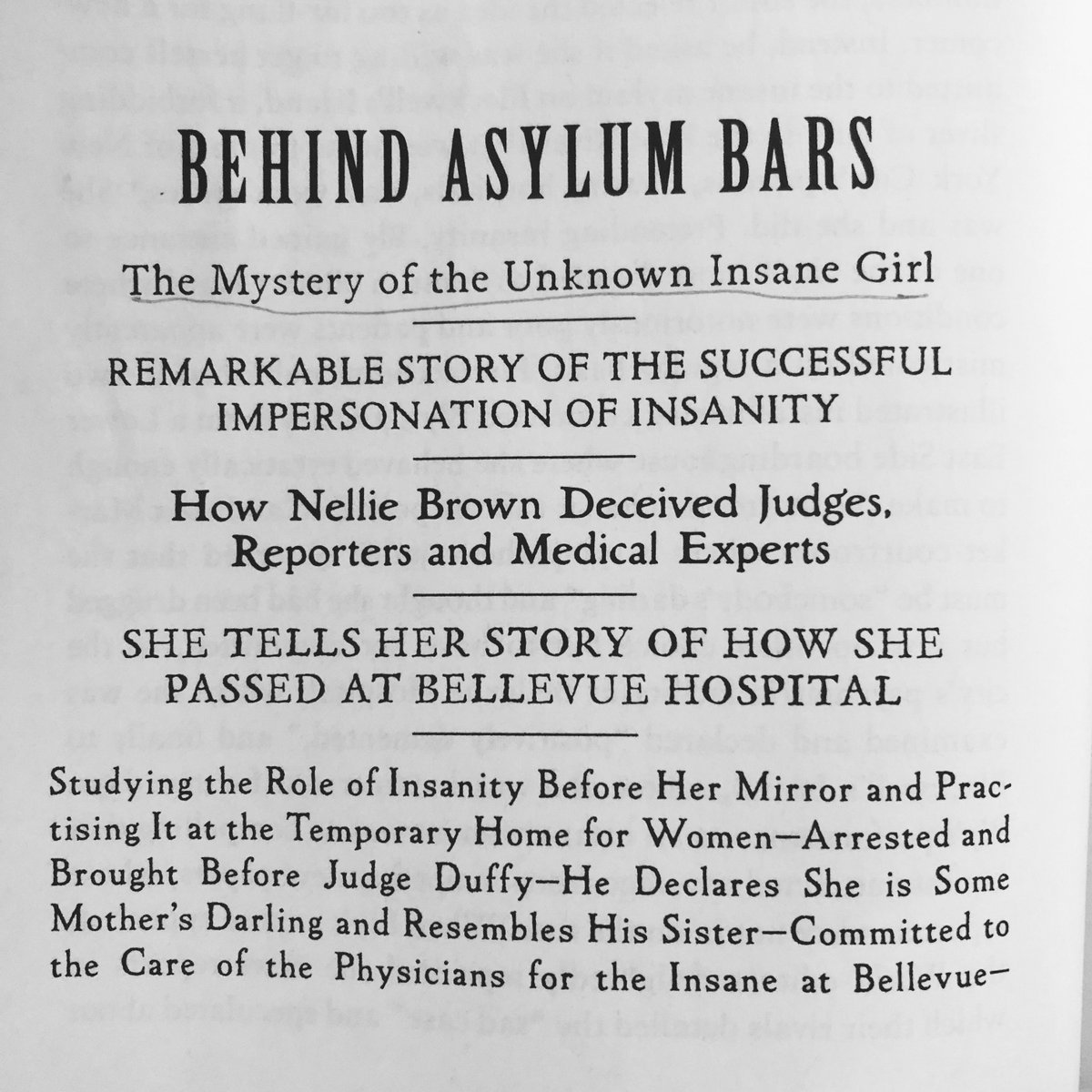 Behind Asylum Bars - Nellie Bly